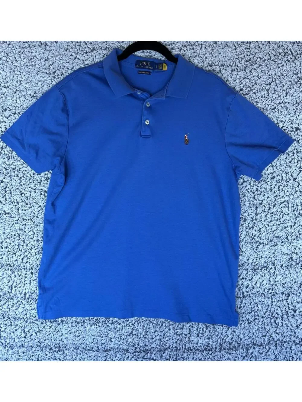 Polo Ralph Lauren Soft Cotton Polo Faded Heather Royal Custom Slim Fit